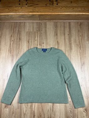 Charter Club 100% Cashmere Sweater Green Crewneck 2 Ply Size Large